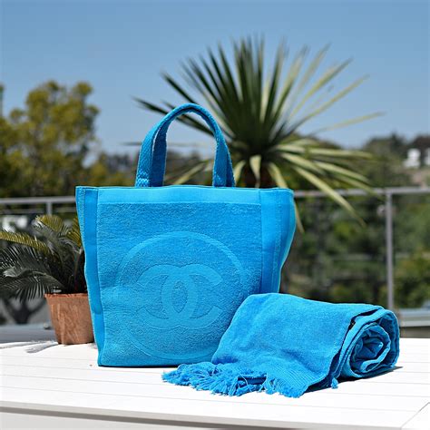 chanel hand towel|chanel beach bag with towel.